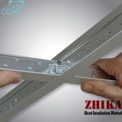 suspended false ceiling board metal frames T type, light steel ceiling grid for wall partition